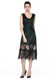 Sparkly Black Golden Fringed Flapper Dress