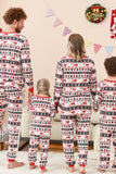 Svart og hvitt trykt Christmas Fmaily matchende pyjamassett