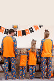 Oransje gresskartrykk Familie Halloween pyjamas (lange ermer)