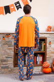 Oransje gresskartrykk Familie Halloween pyjamas (lange ermer)