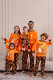 Gresskartrykk Oransje Halloween Familie Pyjamas Sett