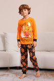 Gresskartrykk Oransje Halloween Familie Pyjamas Sett