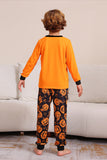 Gresskartrykk Oransje Halloween Familie Pyjamas Sett