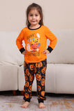 Gresskartrykk Oransje Halloween Familie Pyjamas Sett