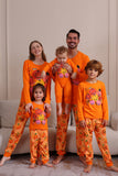 Halloween oransje gresskar familie pyjamassett