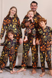 Svart utskrift Halloween familie matchende pyjamassett