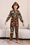 Svart utskrift Halloween familie matchende pyjamassett