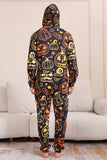 Svart utskrift Halloween familie matchende pyjamassett