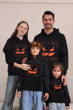 Evil Black Pumpkin Hooded Family Gensere