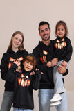 Svart Devil Pumpkin Print Halloween Family Gensere med hette