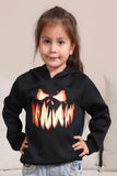 Svart Devil Pumpkin Print Halloween Family Gensere med hette