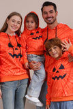 Oransje Halloween familiedress langermet hettegenser