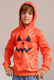 Oransje Halloween familiedress langermet hettegenser