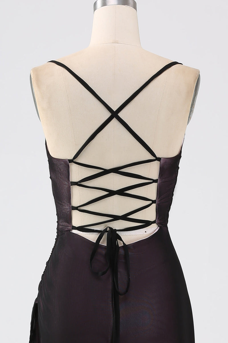 Load image into Gallery viewer, Skjede spaghetti stropper brudepike kjole med elastisitet