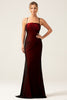 Load image into Gallery viewer, Slire svart rød brudepike kjole med snøre-up tilbake