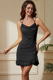 Gul Spaghetti Stropper Bodycon Kort Festkjole