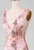 Load image into Gallery viewer, Blush glitrende paljett havfrue lang ballkjole med spalt