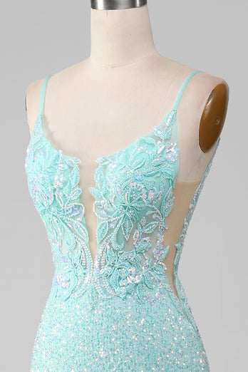 Paljetter Sparkly Mermaid Prom kjole med Slit