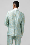 Mint Jacquard Sjal Jakkeslag 2 Piece One Button Menns Dresser