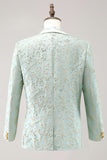 Mint Jacquard Sjal Jakkeslag 2 Piece One Button Menns Dresser