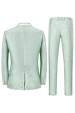 Mint Sjal Lapel En knapp Jacquard Menns Prom Suits