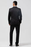 Lys Rosa 3 Piece Peak Lapel Jacquard One Button Menns Balldresser