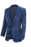 Peak Lapel Black Jacquard Menns Prom Drakter