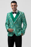 Green Peak jakkeslag Jacquard One Button 3-delt balldresser for menn