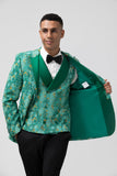 Green Peak jakkeslag Jacquard One Button 3-delt balldresser for menn