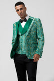 Green Peak jakkeslag Jacquard One Button 3-delt balldresser for menn