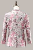 Rosa sjal jakkeslag Jacquard One Button Ballblazer for menn