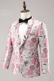 Rosa sjal jakkeslag Jacquard One Button Ballblazer for menn