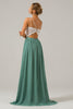 Load image into Gallery viewer, Eukalyptus Åpne tilbake Boho Chiffon Long brudepike kjole med blonder