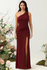Load image into Gallery viewer, En skulder Desert Rose Long brudepike kjole med Slit