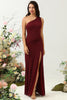 Load image into Gallery viewer, En skulder Desert Rose Long brudepike kjole med Slit
