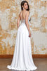Load image into Gallery viewer, A-Line Hvit Long Prom Kjole med Slit