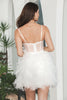 Load image into Gallery viewer, Hvit A-Line Short Ruffled Graduation Party kjole med blonder