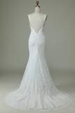 Ivory Mermaid Lace Backless brudekjole