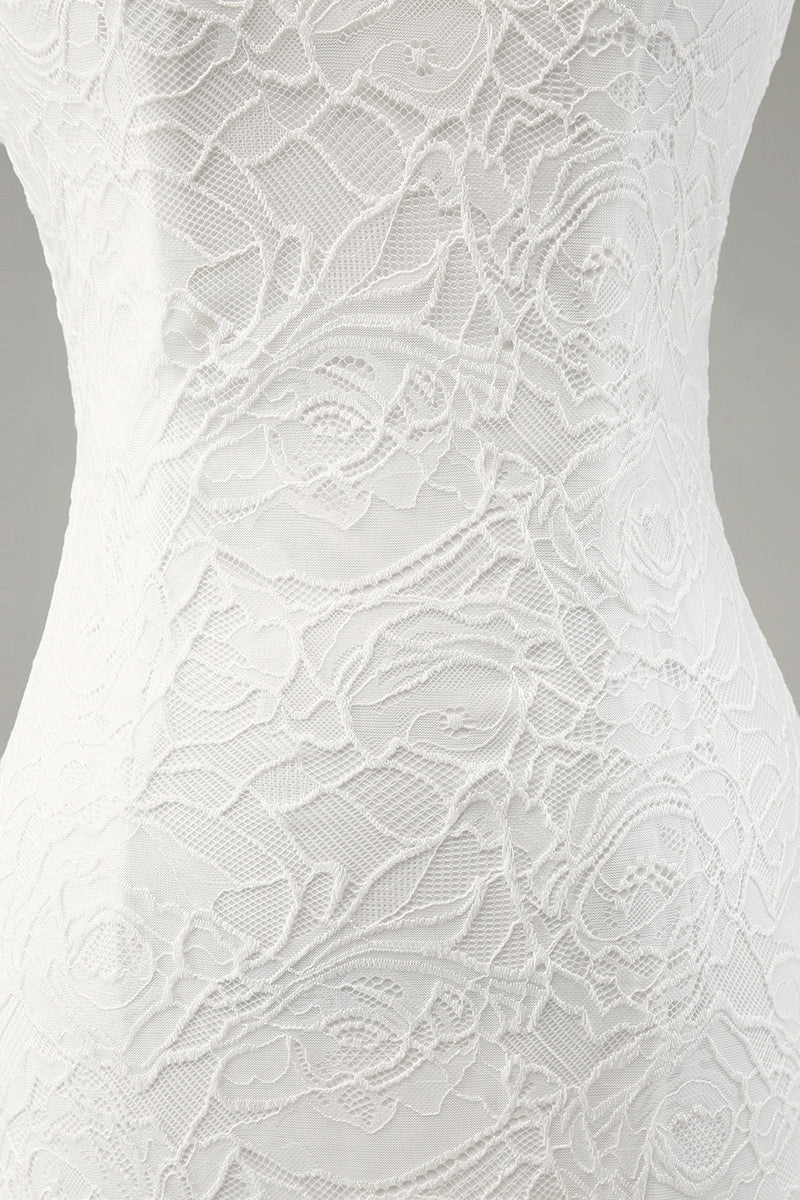 Load image into Gallery viewer, Ivory Mermaid Lace Spaghetti stropper brudekjole med Slit