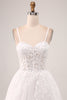 Load image into Gallery viewer, Ivory A-Line Spaghetti stropper Korsett Lace Tylle Long Wedding Dress