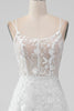 Load image into Gallery viewer, Ivory A Line Spaghetti stropper Applique Lace Korsett brudekjole med Slit