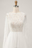 Load image into Gallery viewer, Elegant Ivory A Line Backless lange ermer brudekjole med blonder
