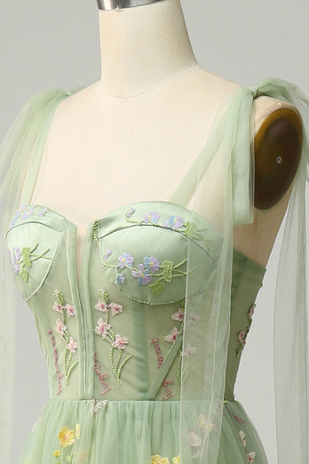 Lilac Broderi Korsett Long Prom kjole