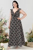 Load image into Gallery viewer, En linje V Neck Black Plus Size brudepike kjole med Ruffles