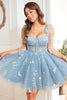 Load image into Gallery viewer, Lavendel Korsett Broderi Kort Homecoming Dress