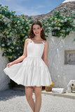 A-Line Spaghetti stropper Little White Dress