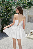 A-Line Spaghetti stropper Little White Dress