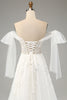 Load image into Gallery viewer, Prinsesse Hvit A-Line Lace Up Tyll Korsett brudekjole med Appliques Lace