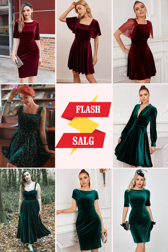 Flash Sale Velvet Cocktail Party Dress (1 stk - Tilfeldig stil og farge)
