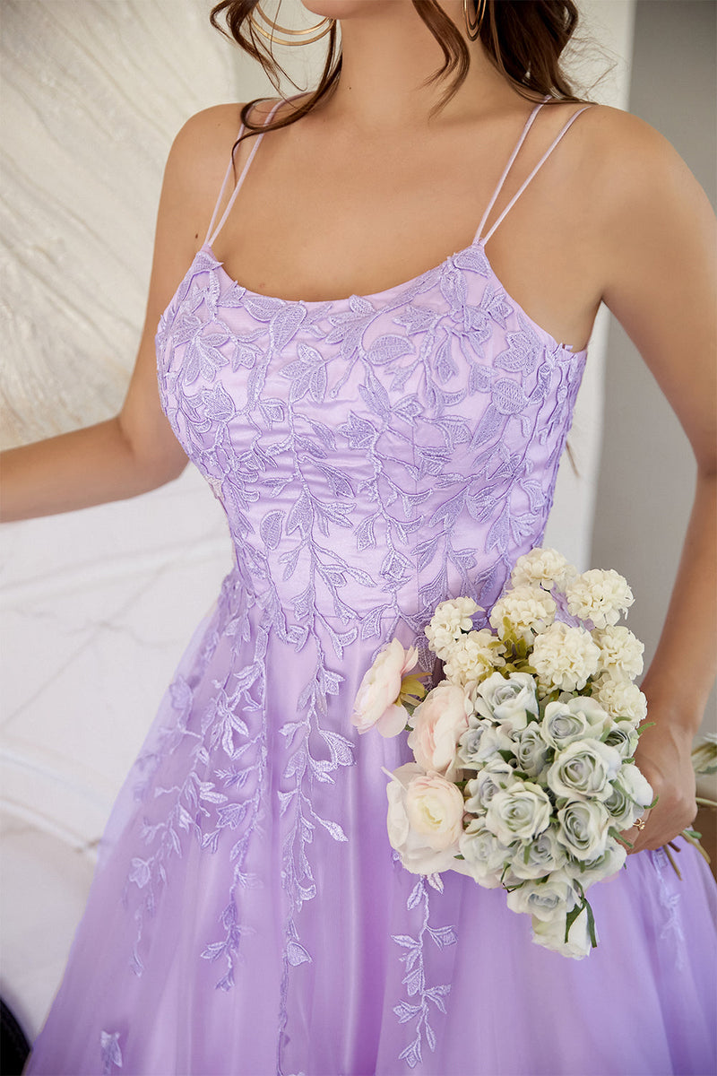 Load image into Gallery viewer, elegant lavendel A-linje ballkjole